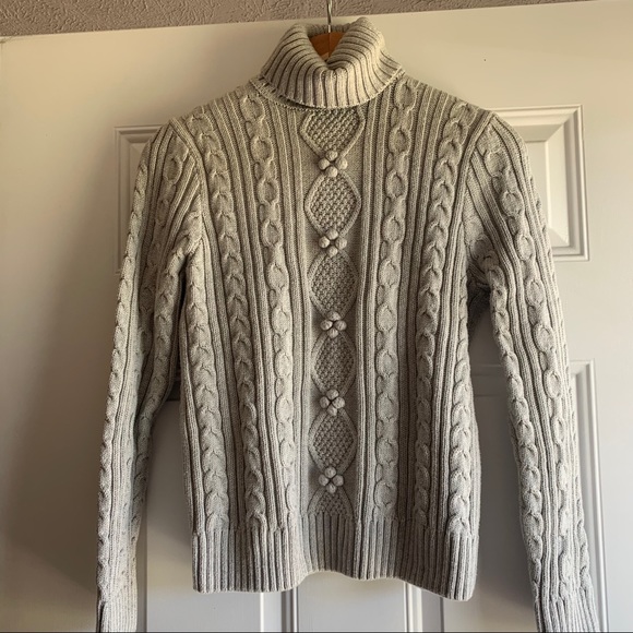 JEANNE PIERRE Sweaters - Jeanne Pierre Cable Knit Turtleneck Sweater-Size L